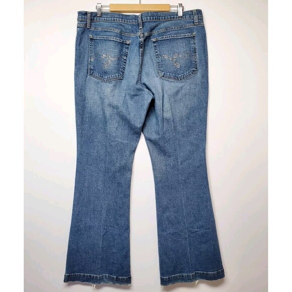Vtg Mossimo Denim Long & Slender Women's Size 18 Wide-Leg‎ Bootcut High-Waist - Picture 4 of 16